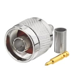 N Plug Male Straight Crimp Connector for LMR195 RG58 RG142 RG400 Coax