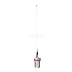 N BulkHead Jack with O-ring to U.FL Right Angle Jack RG178 15cm