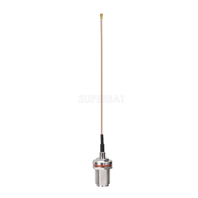 N BulkHead Jack with O-ring to U.FL Right Angle Jack RG178 15cm