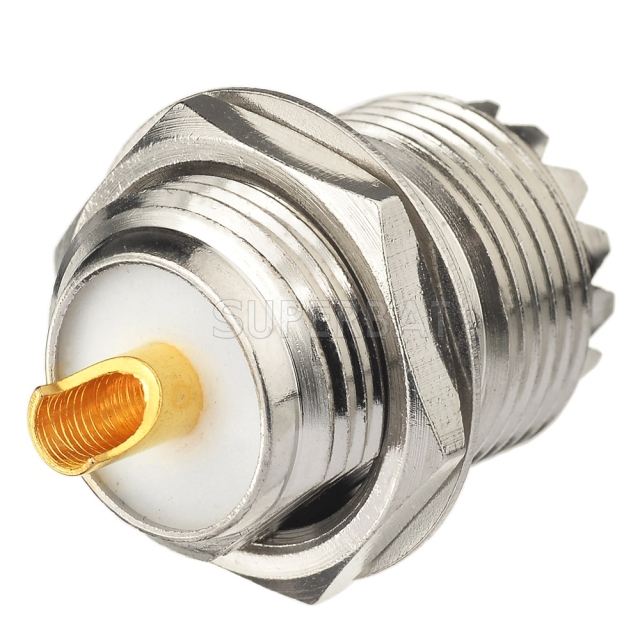 UHF Jack Female Connector Straight Bulkhead Solder