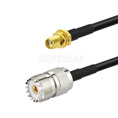 SMA BulkHead Jack to UHF Straight Jack RG58 30cm