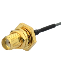 SMA BulkHead Jack with O-ring to U.FL Right Angle Jack Flexible 1.13 5cm