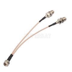 F Straight Plug to F BulkHead Jack to F BulkHead Jack RG316 15cm