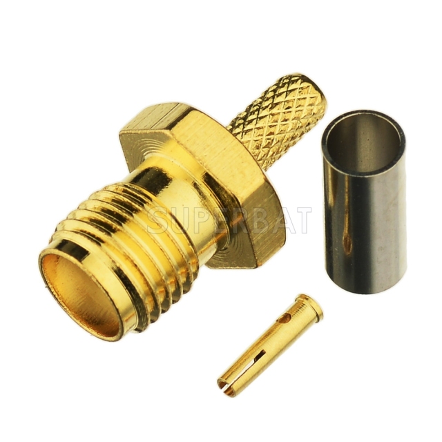 Superbat SMA female Jack crimp connector for RG174 RG316 LMR100 coax cable