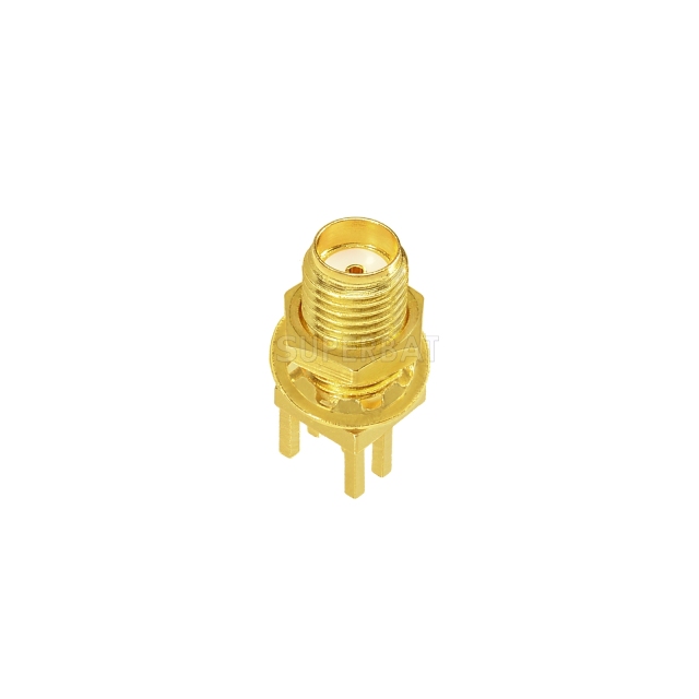 SMA Female Jack Bulkhead Edge PCB Mount Solder for 0.062 inch 1.6mm End Launch