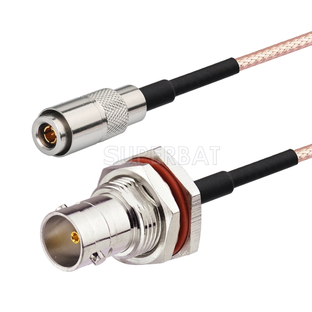 BNC-75 BulkHead Jack with O-ring to 1.0/2.3-75 Straight Plug1 RG179 30cm