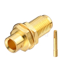 SMA Female Bulkhead Connector for 0.141" Semi-rigid RG402 Cable