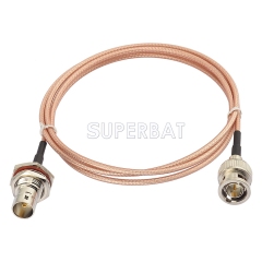 BNC-75 BulkHead Jack with O-ring to BNC-75 Straight Plug RG179 30cm
