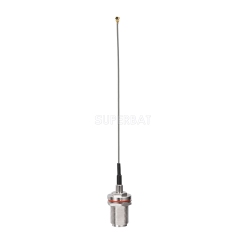 N BulkHead Jack with O-ring to U.FL Right Angle Jack Flexible 1.13 15cm