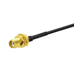 SMA BulkHead Jack to SMB Right Angle Plug RG174 20cm