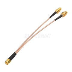 Antenna Adapter SMA Male to Dual SMA Female V-Shape Splitter Cable for 4G LTE Router Gateway Modem Hotspot Cellular Amplifier Booster