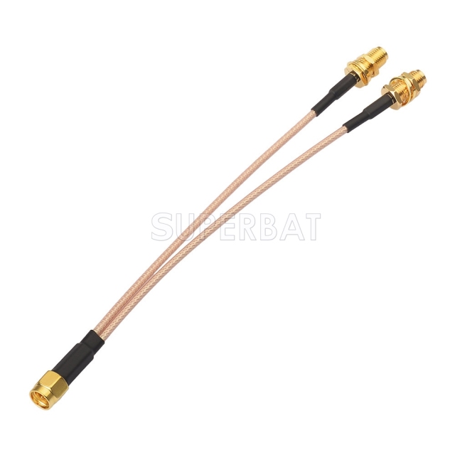 Antenna Adapter SMA Male to Dual SMA Female V-Shape Splitter Cable for 4G LTE Router Gateway Modem Hotspot Cellular Amplifier Booster