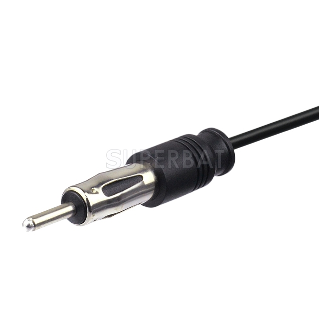 Fakra Jet Black Straight Jack to DIN Straight Plug RG174