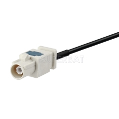 Fakra Cream Straight Jack to Fakra Cream 1 Straight Plug RG174