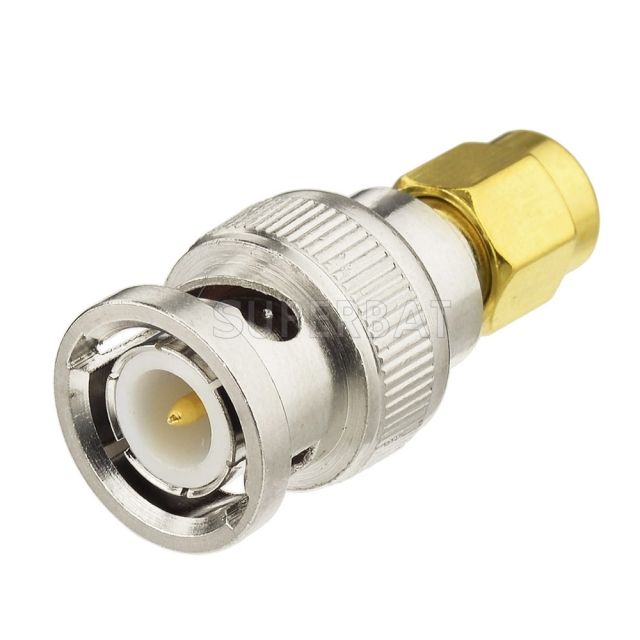 RF Coaxial Coax SMA Male to BNC Male straight Connector Handheld Antenna Adapter for Baofeng Wouxun Icom Yaesu Two way Radios