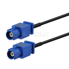 Fakra Signal Blue 1 Straight Plug to Fakra Signal Blue 1 Straight Plug RG174