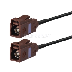 Fakra Nut Brown Straight Jack to Fakra Nut Brown Straight Jack RG174
