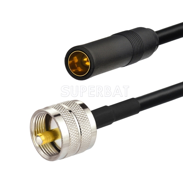 DIN Straight Jack to UHF Straight Plug RG58 10cm