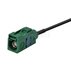 Fakra Leaf Green Straight Jack to Fakra Leaf Green Straight Jack RG174