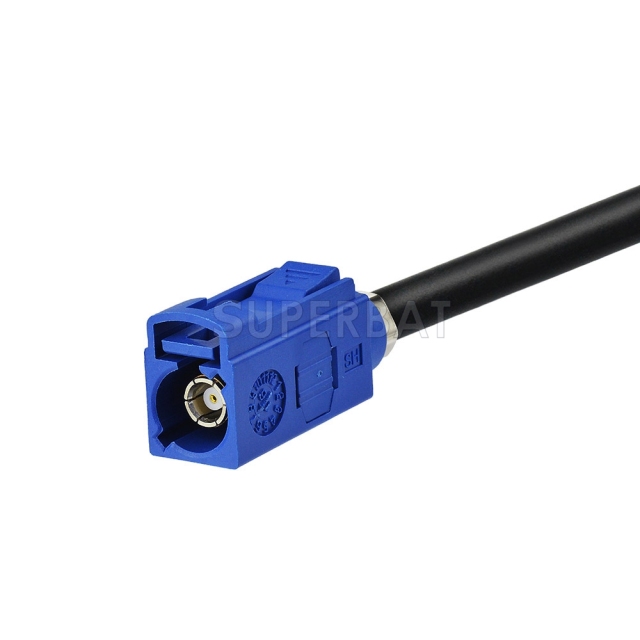 Fakra Signal Blue Straight Jack to SMA Straight Plug RG58