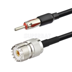 DIN Straight Plug to UHF Straight Jack RG58 30cm