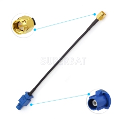 Fakra C Male to SMA Male Plug Pigtail Cable RG174