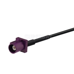 Fakra Claret Violet Straight Jack to Fakra Claret Violet Straight Plug RG174