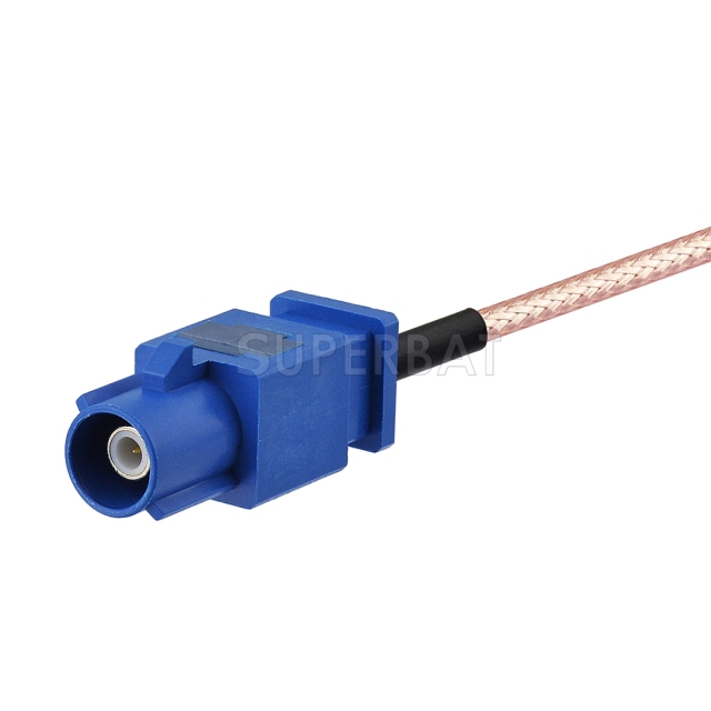 Fakra Signal Blue 1 Straight Plug to SMA Straight Plug RG316