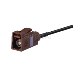 Fakra Nut Brown Straight Jack to Fakra Nut Brown Straight Plug RG174