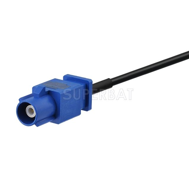 Fakra Signal Blue 1 Straight Plug to Fakra Signal Blue 1 Straight Plug RG174