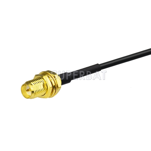 RP-SMA BulkHead Jack to RP-SMA Right Angle Plug RG174 80cm