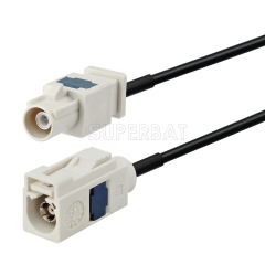 Fakra Cream Straight Jack to Fakra Cream 1 Straight Plug RG174