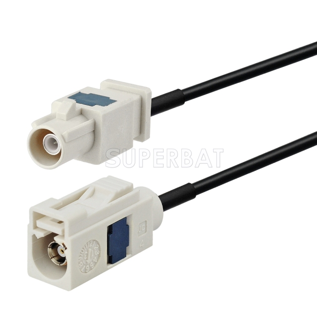 Fakra Cream Straight Jack to Fakra Cream 1 Straight Plug RG174