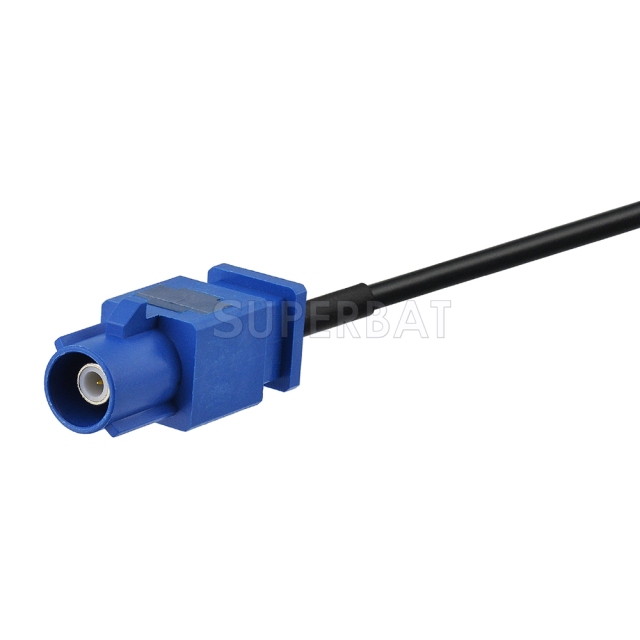 Fakra Signal Blue Straight Jack to Fakra Signal Blue 1 Straight Plug RG174