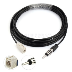 Fakra Cream Straight Jack to DIN Straight Plug RG174
