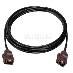 Fakra Nut Brown Straight Jack to Fakra Nut Brown Straight Jack RG174