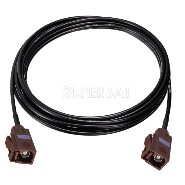 Fakra Nut Brown Straight Jack to Fakra Nut Brown Straight Jack RG174