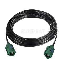 Fakra Leaf Green Straight Jack to Fakra Leaf Green Straight Jack RG174