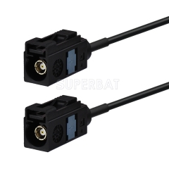 Fakra Jet Black Straight Jack to Fakra Jet Black Straight Jack RG174