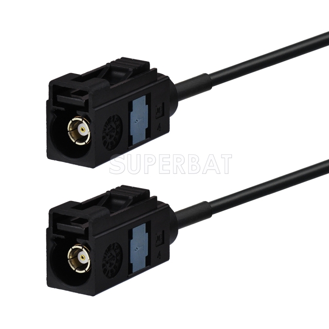 Fakra Jet Black Straight Jack to Fakra Jet Black Straight Jack RG174