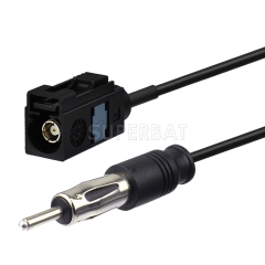 Fakra Jet Black Straight Jack to DIN Straight Plug RG174
