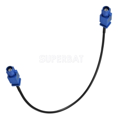 Fakra Signal Blue 1 Straight Plug to Fakra Signal Blue 1 Straight Plug RG174