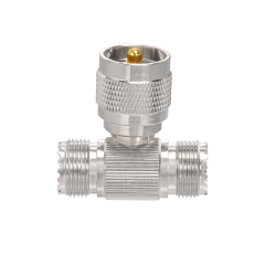 T type UHF PL259 Plug Male to 2x UHF S0239 Jack Female connector Adapter