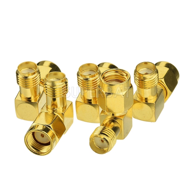 Superbat SMA female jack to RP-SMA plug male (female pin) RA connector adapter