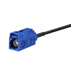 Fakra Signal Blue Straight Jack to GT5-1S Grey Straight Jack RG174