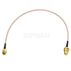 RP SMA Male to RP SMA Bulkhead 2.4GHz Bluetooth/Wi-Fi Antenna Extension Cable Extension Lead Wireless RP-SMA RG316 cable