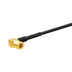 Fakra Leaf Green Straight Plug to SMB Right Angle RG174