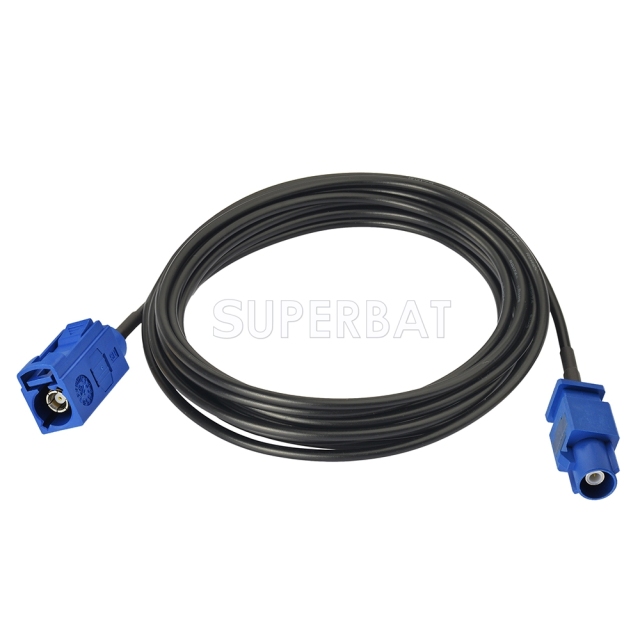 Fakra Signal Blue Straight Jack to Fakra Signal Blue 1 Straight Plug RG174