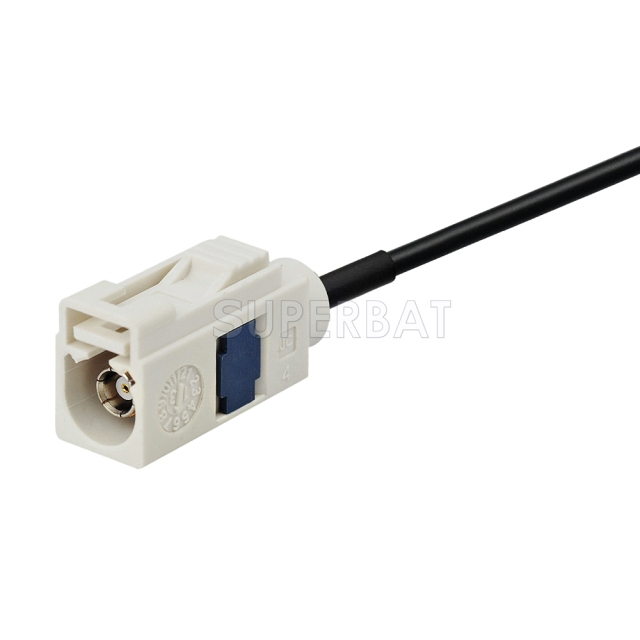 Fakra Cream Straight Jack to Fakra Cream 1 Straight Plug RG174