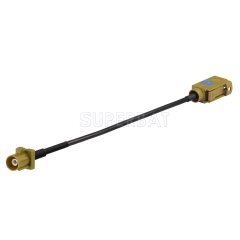 Fakra Curry Straight Jack to Fakra Curry Straight Plug RG174